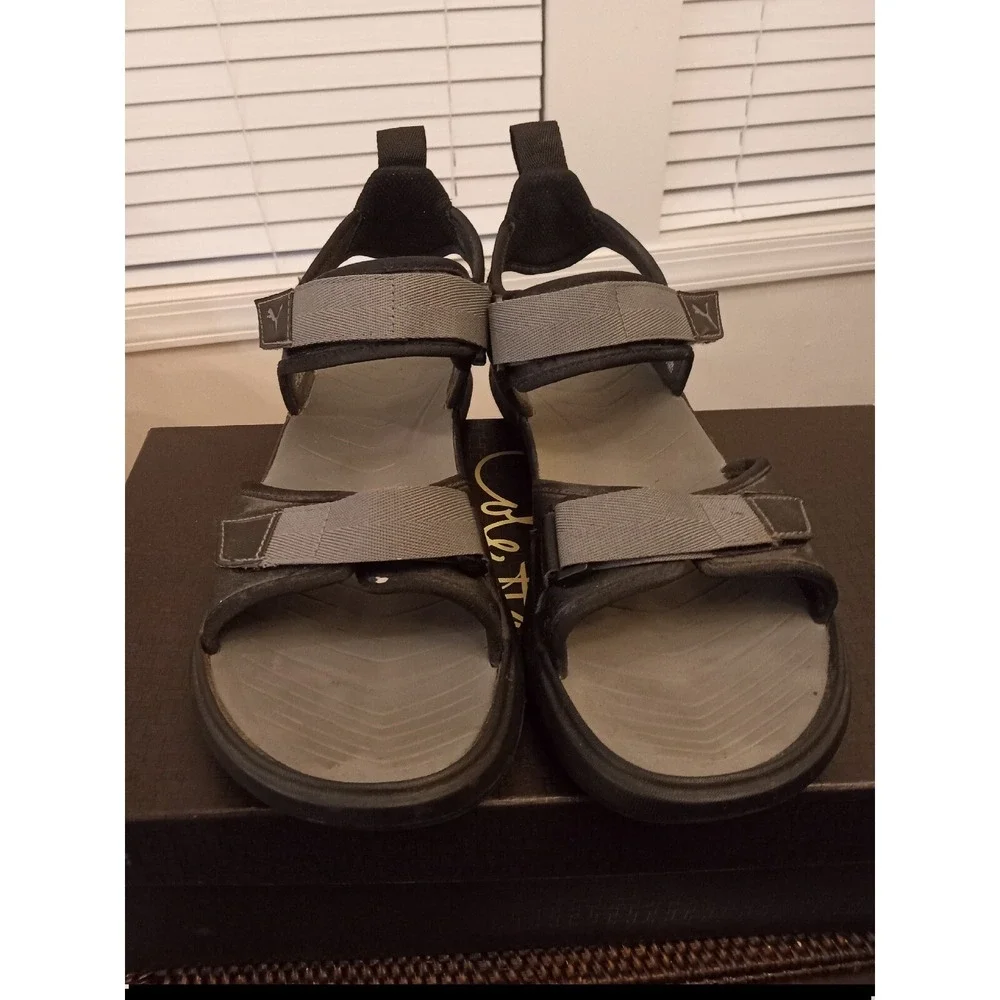 Mens Puma Softride Slides Sandals Chacos Black Gray Strap Water Shoes Size 9